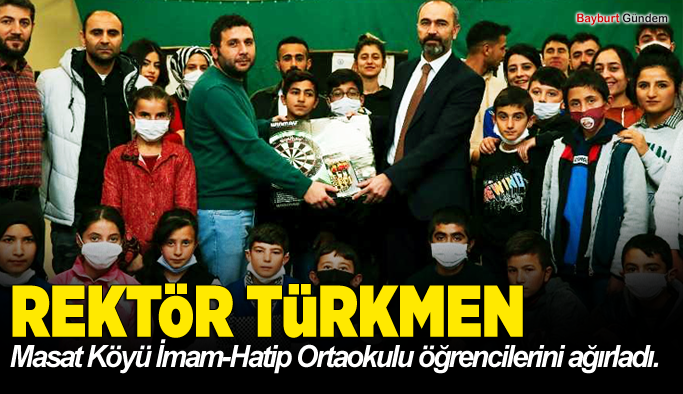 Rektör Türkmen,Masat Köyü Dede Korkut İmam-Hatip Ortaokulu öğrencilerini Üniversitede ağırladı.
