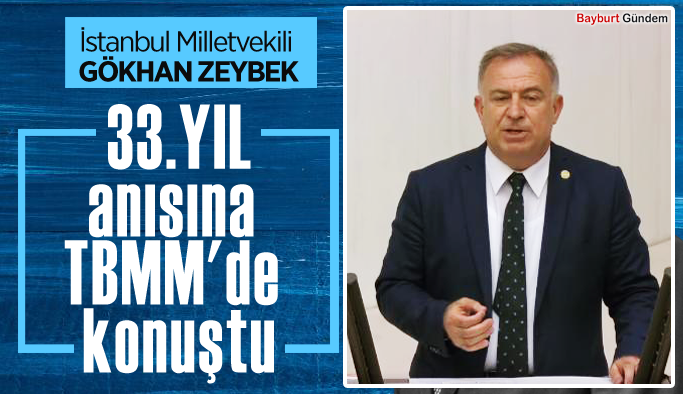 İstanbul Milletvekili Zeybek,TBMM’de 33.Yıl dolayısıyla konuşma yaptı.