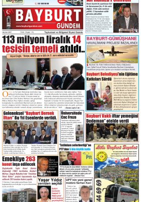BAYBURTGÜNDEM GAZETESİ - 28.06.2017 Manşeti